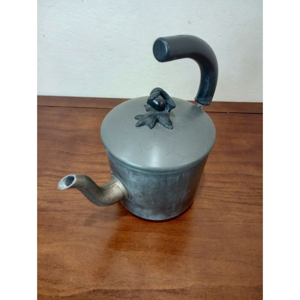 Vintage Calphalon Tea Kettle Rare Acorn On Lid Black Made In Ireland